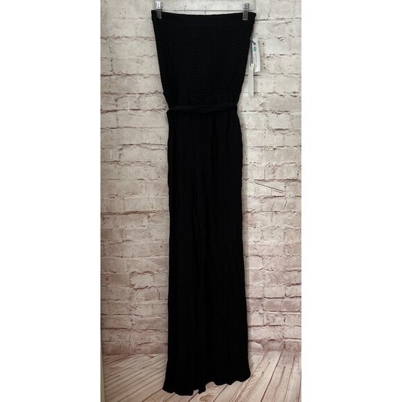 Nine Britton Stitch Fix Eryn Strapless Smocked Black Jumpsuit Size Small NEW - Picture 1 of 2